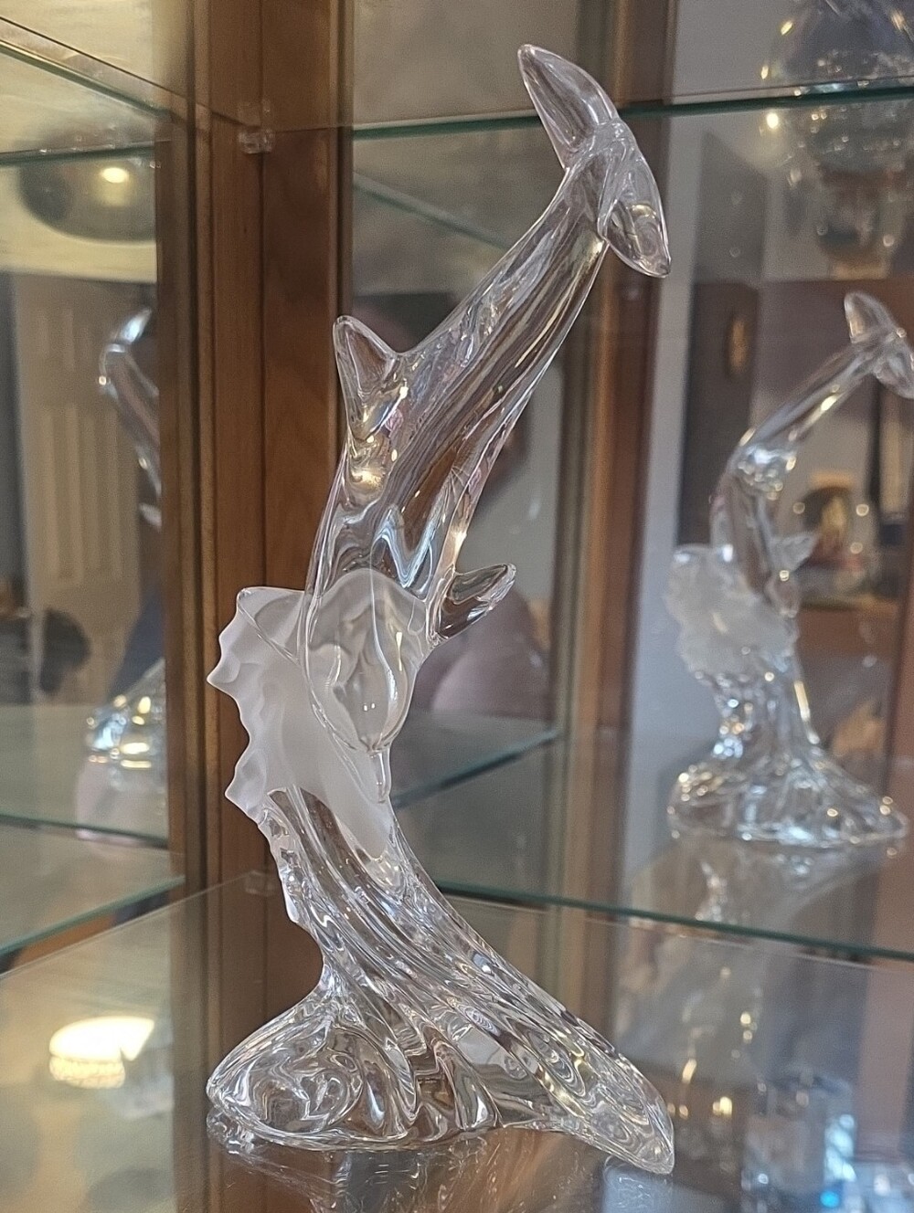 Lenox Clear Crystal Dolphin Sculpture - Vintage